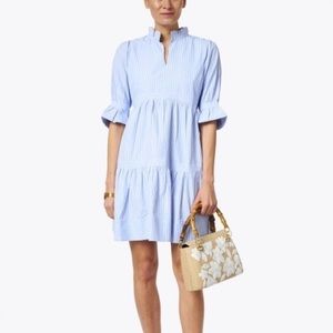 NTW Tuckernuck Gretchen Scott Teardrop Blue and White Striped Cotton Dress